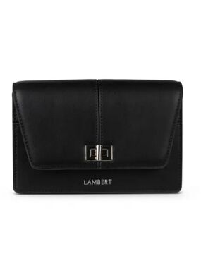 LAMBERT Molly black vegan leather silver hardware mini crossbody/belt bag